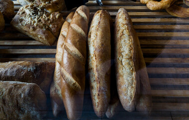 freshly baked bread and baguettes