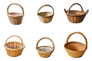 empty basket isolated on transparent background