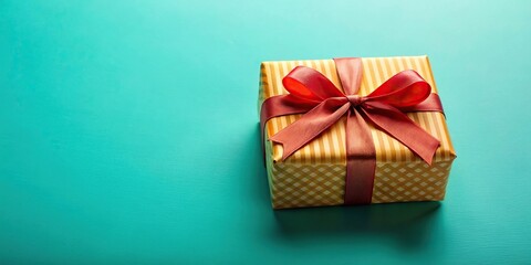 Fototapeta premium Gift box with a bow on a colorful background