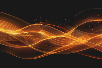 Abstract glowing wave lines isolated on a black background.