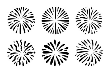 firework doodle, starburst hand drawn