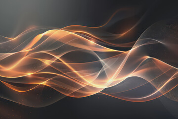 Obraz premium Abstract glowing wave lines isolated on a black background.