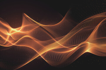 Fototapeta premium Abstract glowing wave lines isolated on a black background.