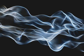Obraz premium Abstract glowing wave lines isolated on a black background.