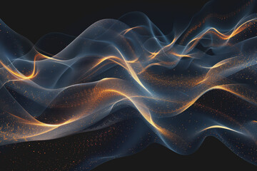 Fototapeta premium Abstract glowing wave lines isolated on a black background.