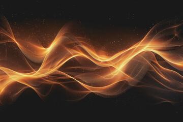 Abstract glowing wave lines isolated on a black background.