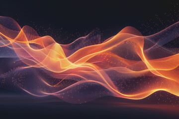 Fototapeta premium Abstract glowing wave lines isolated on a black background.