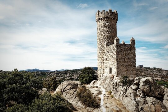 Scenic view of the Watchtower of Torrelodones. Madrid, Spain