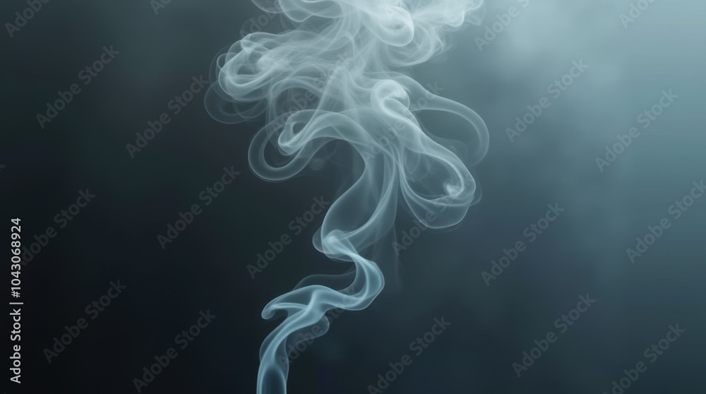 Wall mural a spiral of smoke rising upwards, with its density and form constantly shifting. the thick, dark spi