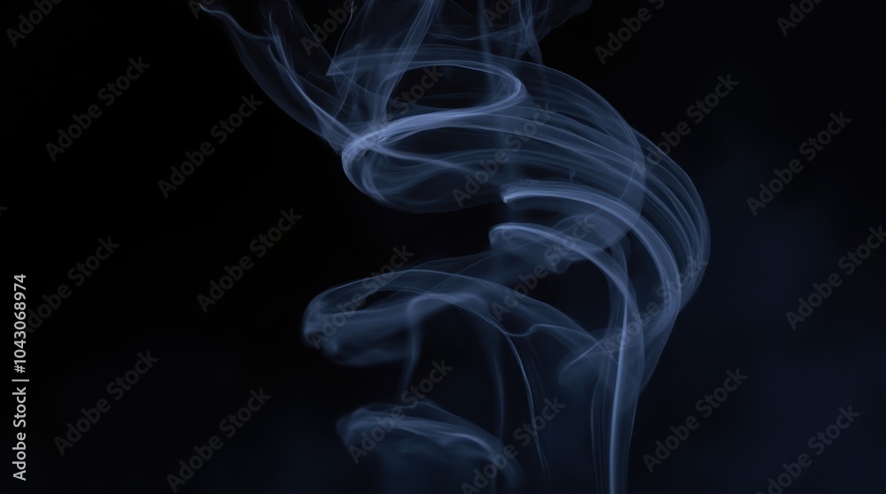 Wall mural a spiral of smoke rising upwards, with its density and form constantly shifting. the thick, dark spi