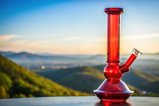 Glass bong isolated on white background panoramic