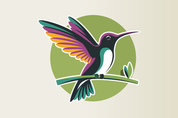 Fototapeta premium A bird sitting on a branch,