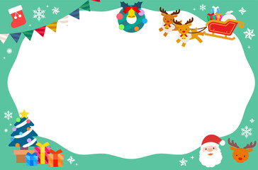 Fototapeta premium おしゃれでかわいいクリスマスのフレーム