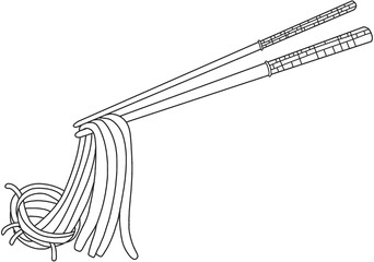 Chopsticks for holding soba noodles