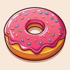 "Cartoon Donut Vector Illustration"