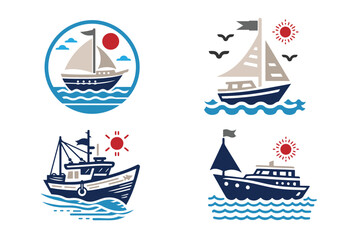 Ships and sea vector icon, Ships and sea Vector illustration