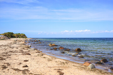 The stoney beach of Staberhuk at the baltic sea island Fehmarn - Germany