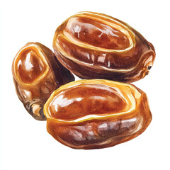 Date fruit watercolor clipart illustratration