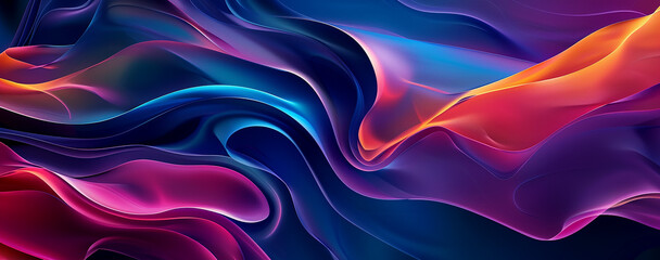 Obraz premium Abstract background with colorful curves and waves
