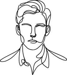 Man Face Abstract Line Hand Drawing Illustration Symbol Element , Abstract Line Drawn for Wallpaper , Canvas , etc .