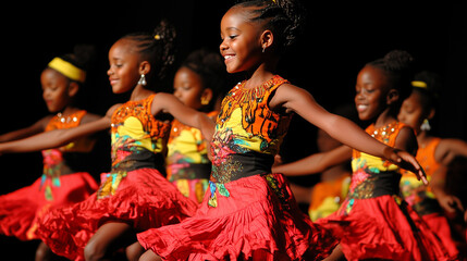 Kids Performing a Choreographed Dance Routine on Stage