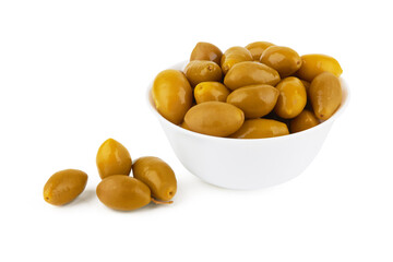 Green olives isolated