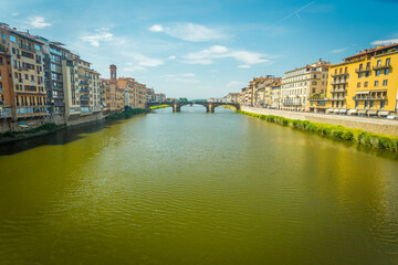 Naklejka premium River view with historical buildings 
