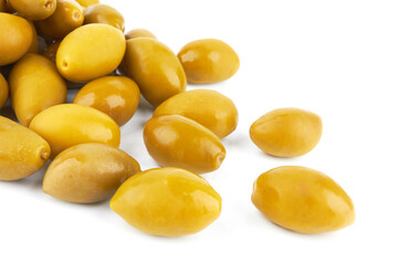 Green olives isolated