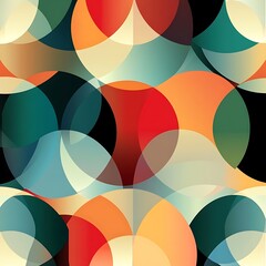 Obraz premium Retro-inspired geometric forms with a faded color Generative by Ai