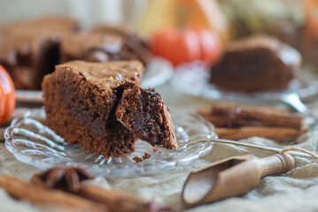 sweet home made Chocolate pumpkin sweet pie