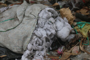Denpasar, Bali, Indonesia-20 may 2024: Garbage that is thrown away carelessly pollutes the environment, most of which is household waste

