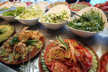 different vegetable and salad