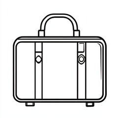 Obraz premium Briefcase Outline Icon. Baggage Case Line Illustration Concept