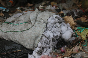 Denpasar, Bali, Indonesia-20 may 2024: Garbage that is thrown away carelessly pollutes the...