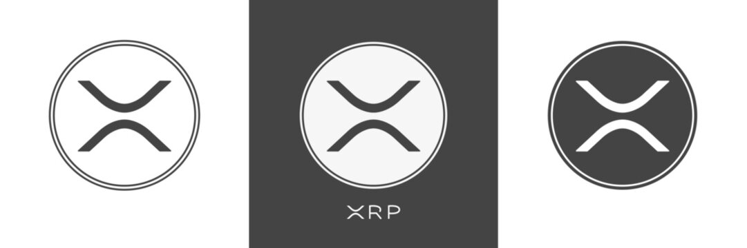 XRP current Sign set. Crypto money. Vector illustration