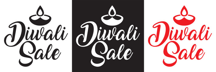 Diwali festival poster, Diwali Sale banner, Diwali background design with lights, lanterns, candles and flowers. Vector illustration isolated on white and black  background. EPS 10