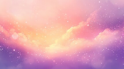 Obraz premium A dreamy background with soft pastel gradient blends of pink, peach, and lavender, evoking a serene sunset ambiance 