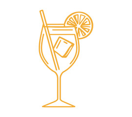 Aperol Spritz cocktail Vector illustration.