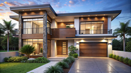 Fototapeta premium luxury home with a balcony