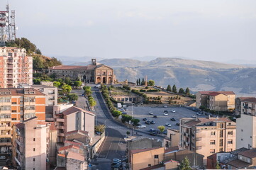 view of the city of Enna in Sicily