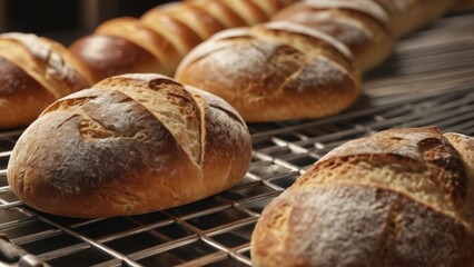 Baking bread in a bakery