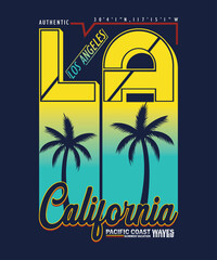 summer vacation california poster, illustration vector