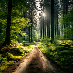 Obraz premium road in the forest