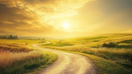 Fototapeta premium Golden Hour Country Road 