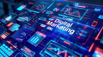 Fototapeta premium illustration Digital Marketing background