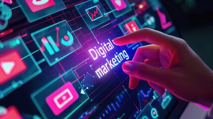 illustration Digital Marketing background