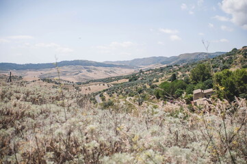 landscape of the mountains in Sicily