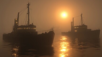 Fototapeta premium Misty Maritime Metropolis