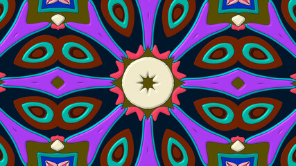 Colorful symmetrical abstract kaleidoscope background pattern for summer 