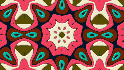 Colorful symmetrical abstract kaleidoscope background pattern for summer 